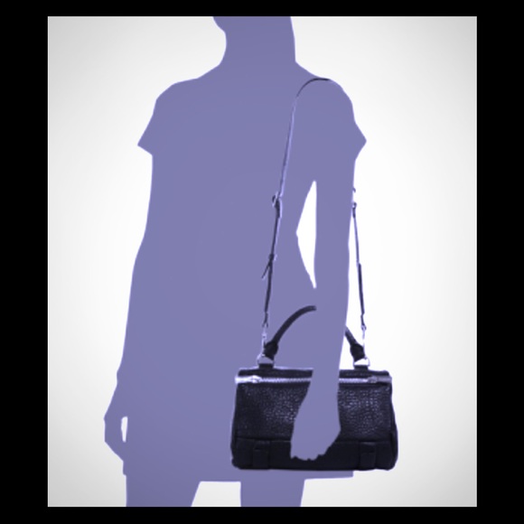 GU GoldenLane Authenticated Black Leather Satchel - Picture 1 of 8